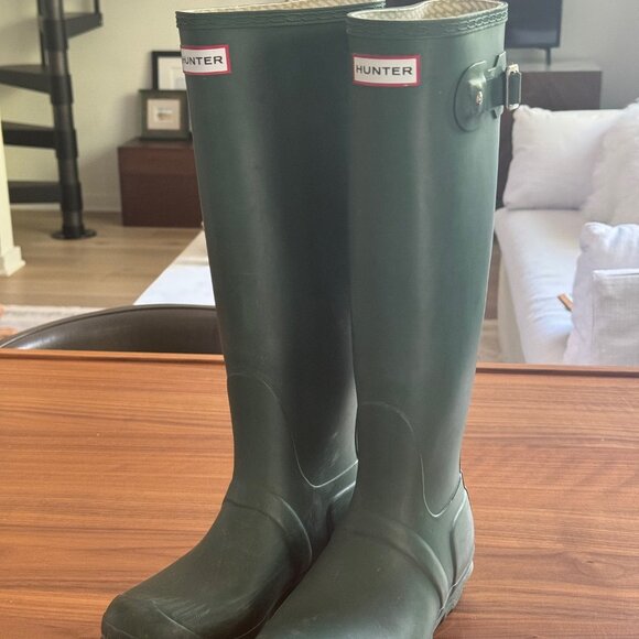 HUNTER Rain Boots - Tall  in Forest Green - Picture 1 of 7